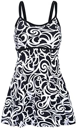 LYB Black Plus Size Cerise Mint Swimdress One Piece Swimsuit(FBA) (4X-Large, Black)