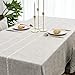Home Brilliant Linen Table Cloth Rectangle Beige Table Cloth for Rectangle Tables Table Cover for 6 ft Tables Party Wedding Table Holiday (52 x 86 Inches, Light Linen)