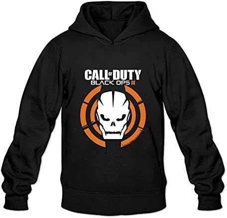 WYBU Men's Call Of Duty Black Ops Iii Long Sleeve Hooded Sweatshirt Size S Black,100% Organic Cotton