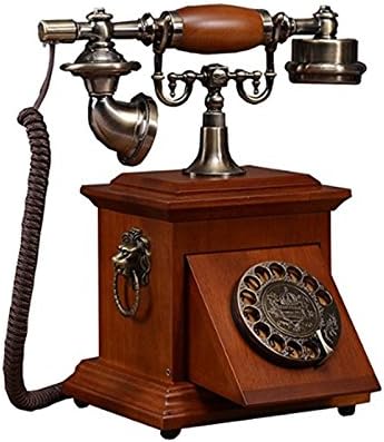 ZHPRZD Vintage Solid Wood Rotary Dial Telephone, Antique Retro Dial Telephone Chinese Antique Home Landline