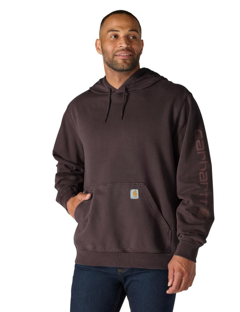 Carhartt Men's Relaxed Fit Midweight Garment Dyed French Terry Graphic Sweatshirt, Dark Sepia, X-Large Image