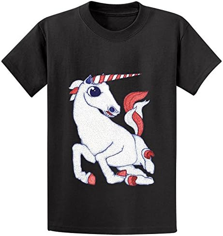 Mcol Unicorn Scary Child Crew Neck Graphic Tee Black