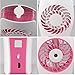 D-FantiX Handheld Fan Battery Operated Portable Water Misting Fan Personal Mister Fan with Cooling Mist Humidifier and Fan USB Powered for Beauty, Home, Office and Travel (Pink)