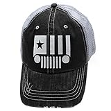 Jeep Starter Glittering Trucker Style Cap Hat Grey Grey White
