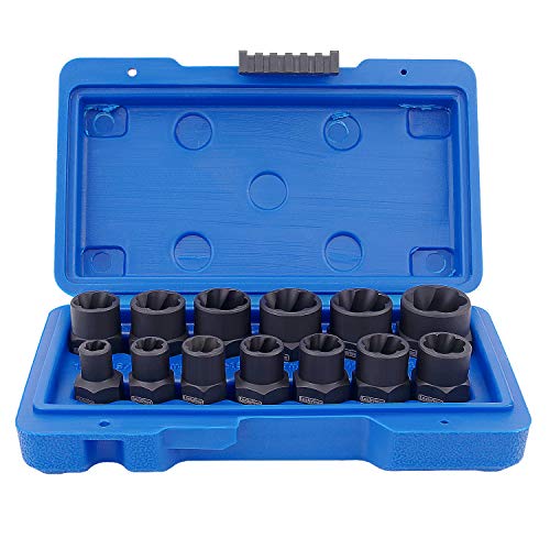Luckyway 13Piece Impact Bolt & Nut Remover Set, Nut Extractor Socket