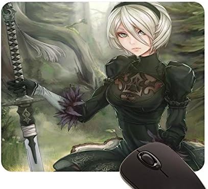 Beautiful Girl Dress Gothic Lolita Fashion Nier Pantyhose Sword Unsomnus mouse pad (22x18cm)