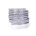 Rhodium Plated Sterling Silver Stackable 3 Rings In The Back by Hinges CZ Right Hand Ring 17mm