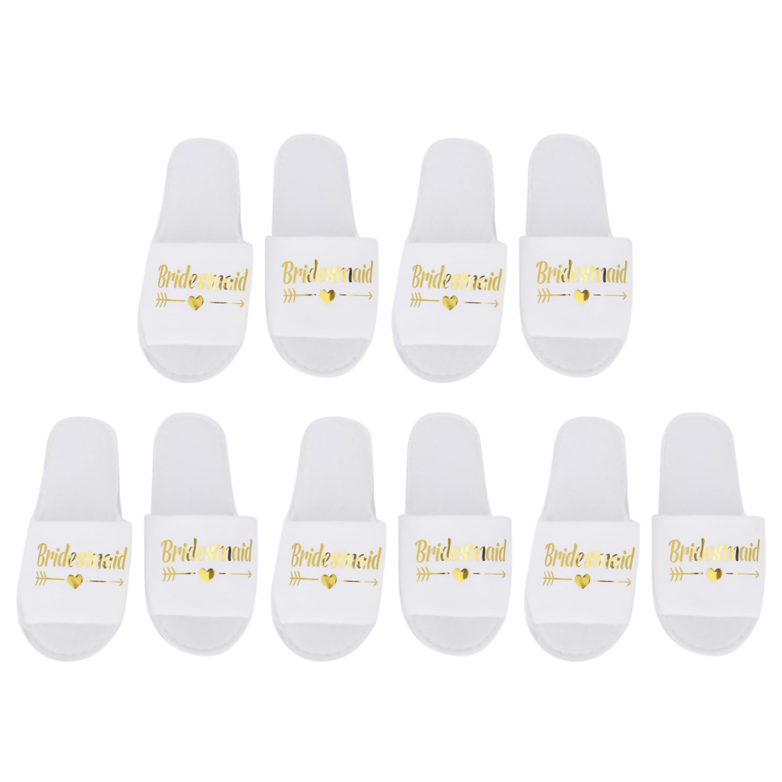 Tissting 5 Pair Bride Bridesmaid Slippers, Cotton Letters Print Disposable Slippers Soft Non Slip for Hotel Wedding Party Photography Props(bridesmaid)