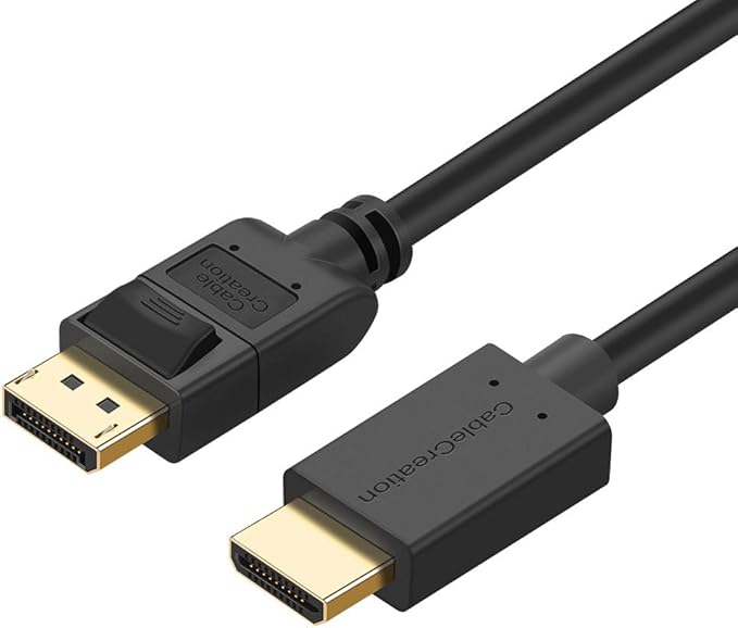 DisplayPort to HDMI Cable, CableCreation 3 Feet DP to HDMI Cable Gold