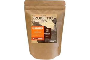 FullBucket Equine Probiotic Pellets with Saccharomyces boulardii for Horses Under High Stress or for Horses with Ongoing Digestive Issues; 20x More Concentrated and 50 Billion CFUs - 30 Servings