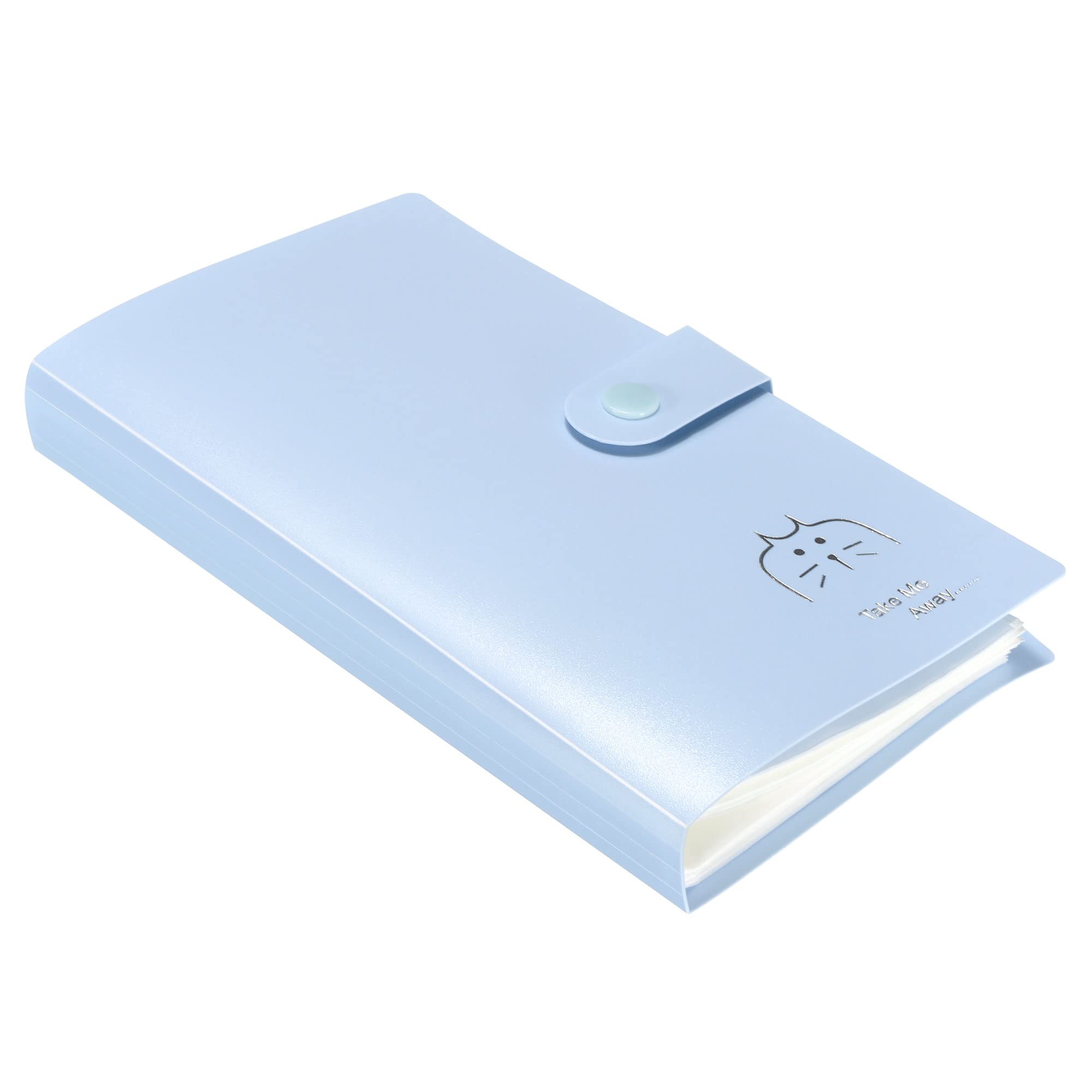 PATIKIL Business Card Holder, 1 Pack Plastic Portable Cards Binder Book Name Cards Organizer for Women Men, Blue