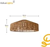 MiniSun Modern Natural Tapered Woven Rope Ceiling Light Shade 50cm 10W LED view 4