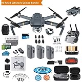 DJI Mavic Pro Drone Quadcopter Fly More Combo with 3 Batteries, 4K Professional Camera Gimbal Bundle Kit with DJI Bag, 64GB SD Card, Range Extender,Landing Pad, Must Have Accessories