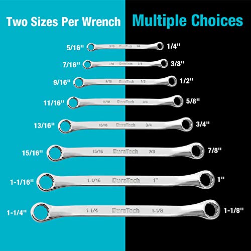 DURATECH 50Degree Offset Wrench Set, SAE, Double Box End Wrench Set, 8