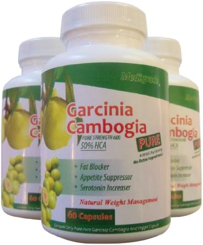 Medigrade™ Pure Garcinia Cambogia Extract Weight Loss Pills :: 50% HCA (Hydroxycitric Acid) :: 3 Bottles of 60 X 600 Mg Serving Vegetable Capsules