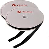 VELCRO Brand 20mm Sew On Hook & Loop Black 2m Tape