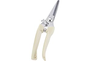 BUGUI Lightweight Garden Scissors - 7.5" Straight Blade Gardening Tool, Sharp Flower Shears for Cutting Flowers, Trimming Plants, Bonsai, Fruits Picking