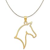 The Black Bow 14k Yellow Gold Horse Head Silhouette Necklace