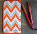 Hair Straightener Heat-Resistant Travel Case. Portable Flat Iron Protector in Stylish Cute Colors. Curling Iron Storage. Color Options. (Orange Chevron)thumb 3