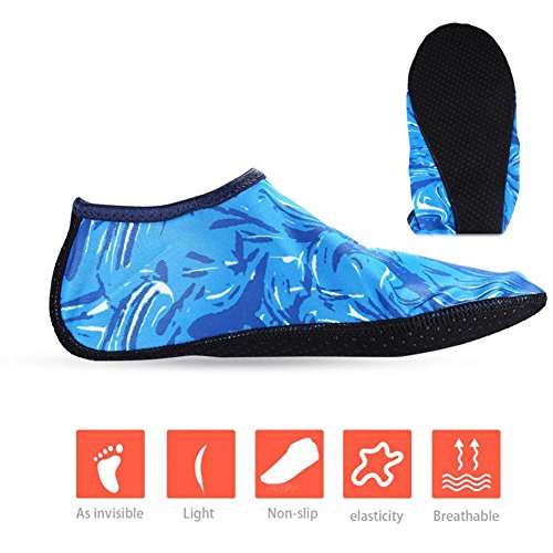 Ownsig Camouflage Blue Beach Shoes Adult Children Diving Socks Scuba Snorkeling Swim Seaside Boots Wetsuit Prevent Scratche Warming Non-slip XL