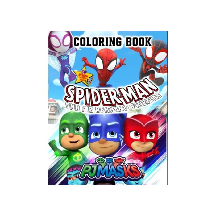 Buy Spidey and His Amazing Friends & PJ Mask Coloring Book 50+ High
