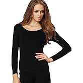 Liang Rou Women's Scoop Neck Long Sleeve Ultrathin Modal Thermal Underwear Shirt/Top