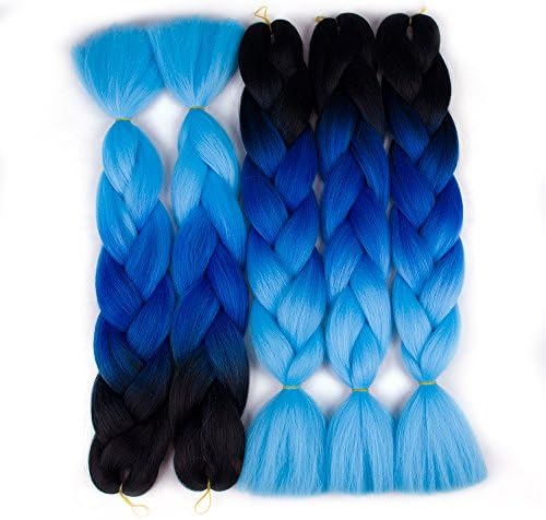 NAYOO 5 Packs Ombre Jumbo Braids Synthetic Braiding Hair Kanekalon Fiber for Twist Braiding Hair 3 Tones (24", 48#)