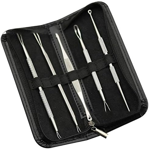 5 pcs Stainless Steel Surgical Extractor Blackhead Blemish Needle Acne Remover Kit