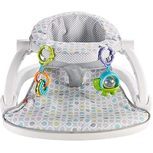 Fisher-Price Portable Baby Chair Sit-Me-Up Floor Seat With Developmental Toys & Machine Washable Seat Pad, Honeydew Drop