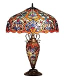Chloe Lighting CH33473BV18-DT3 Sadie Tiffany-Style Victorian 3-Light Double Lit Table Lamp, 18