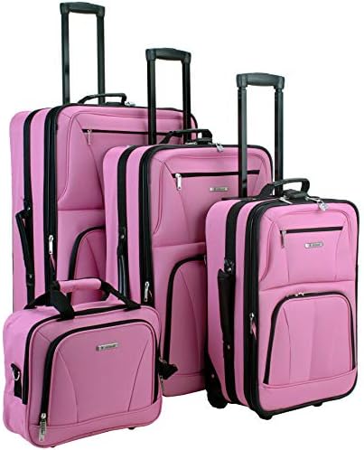 Rockland Journey Softside Upright Luggage Set, Expandable, Pink, - Main Image