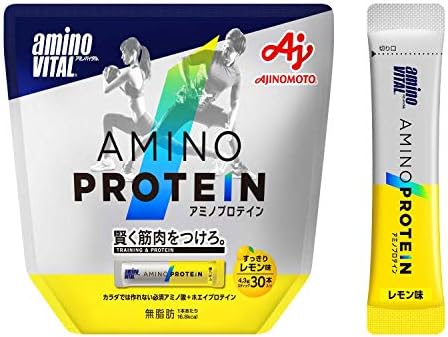 Amazon アミノバイタル アミノプロテイン レモン味 30本入パウチ アミノバイタル ホエイプロテイン