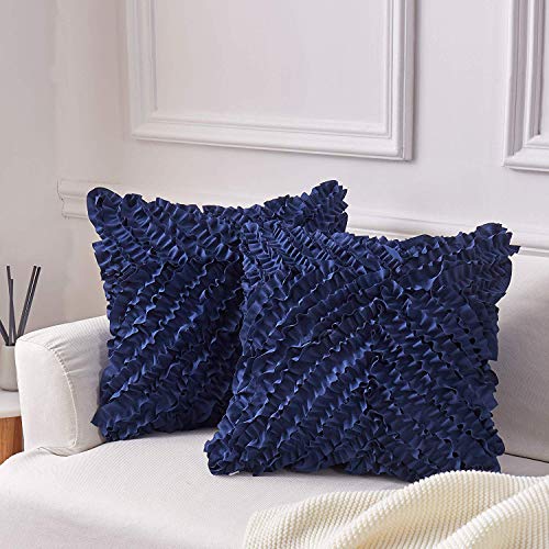 MoMA Decorative Throw Pillow Covers (Set of 2) - Pillow Cover Sham Cover - Navy Throw Pillow Cover - Decorative Sofa Throw Pillow Cover - Square Decorative Pillowcase - Navy - 20" x 20"