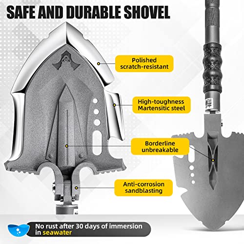 Zune Lotoo Tactical Shovel Axe Survival Multitool, 29 in 1 Camping