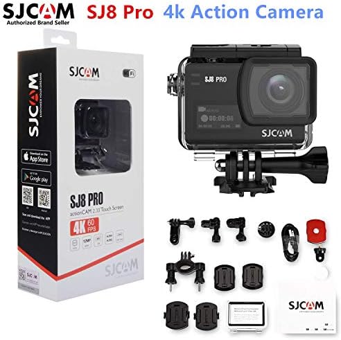 Sjcamスポーツカメラ お歳暮 Sj 8 Pro 4k 60fps 8倍のデジタルズーム30 M防水カメラ Wifi 広角eis 2 3インチタッチスクリーン170度 黒