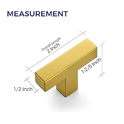 Ravinte 20 Pack Gold Square Bar Cabinet Knobs 2