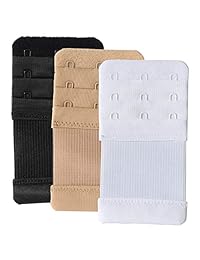 Women Bra Extender 3 Hooks Elastic Stretchy Bra Strap Extenders 3pcs-Pack