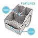 Baby Diaper Caddy - Nursery Storage Tote - Large Portable Car Travel Bag - Cute Girl Boy Infant Gift Basket - Changing Table Organizer Bin - Newborn Registry Must Have