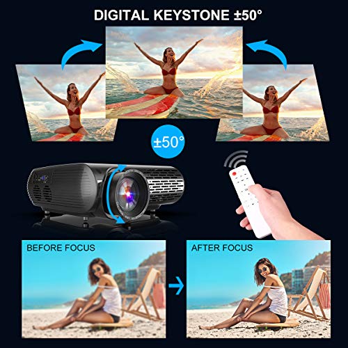 WiMiUS Projector 1080P, 5000 lumen Video Projector HD 1080P with Native 1920x1080P LED Projector 300" LCD Projector - Image 4