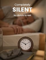 aboveClock Wooden Alarm Clock Bedside with Snooze Night Light Analogue Battery view 4