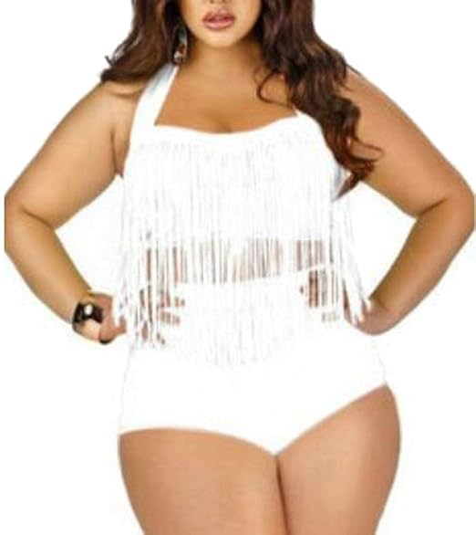 white fringe swimsuit