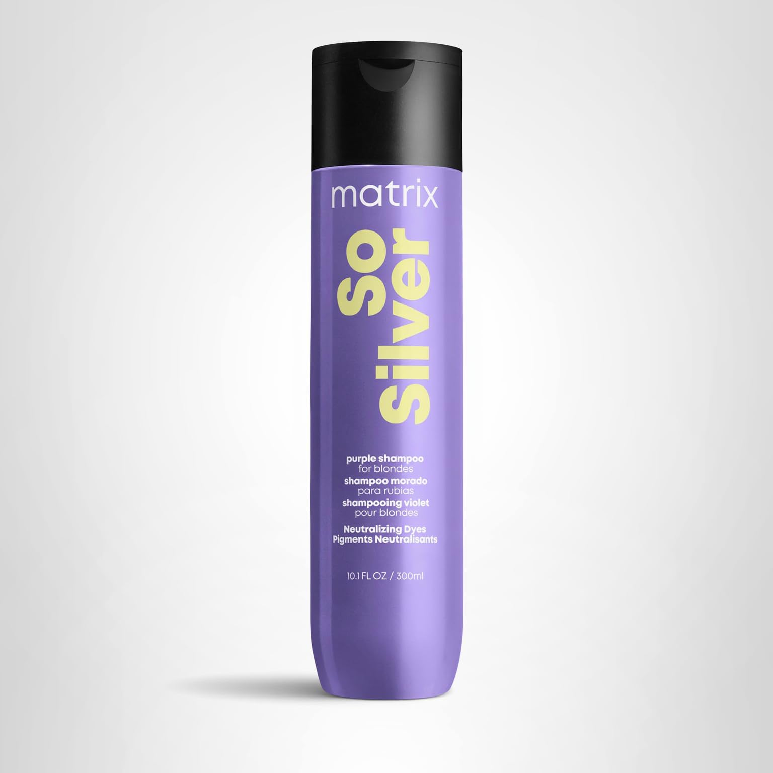 Matrix So Silver Purple Shampoo - Neutralizes Yellow Tones, Color Depositing, Brightening & Toning, For Color Treated, Blonde, Grey, White and Platinum Hair, Vegan