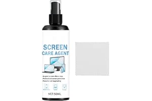 Screen Cleaner Spray – 50ml Dust Remover | Screen Cleaning Kit with Wipe Cloth | Electronics Cleaner for TV Mobile Phone Moni