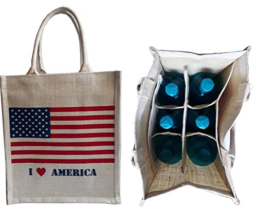 KVR natural Jute burlap wine beer water bottle cum can carrier bag
Grocery & lunch bag, Eco Environment Friendly versatile flexible (6
bottle bag, Print-7) KVR natural Jute burlap wine beer water bottle cum can carrier bag
Grocery & lunch bag, Eco Environment Friendly versatile flexible (6
bottle bag, Print-7)