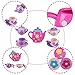 jerryvon Tea Set Kitchen Playset Pretend Play Role Game Tea Party Set with Teapot Kettle Cups Spoon Fork for Kids Boys Girls 3 4 5 Years Old