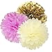 18pcs Gold Pink and White Tissue Pom Poms Kit Paper Flower Balls Ceiling Hanging Decorations Wedding Favors Baby Shower Party Decorations