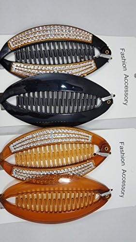 2 set 4pieces Jumbo Banana Comb Clip Thick Hair Riser Claw Interlocking Jaw Extra .