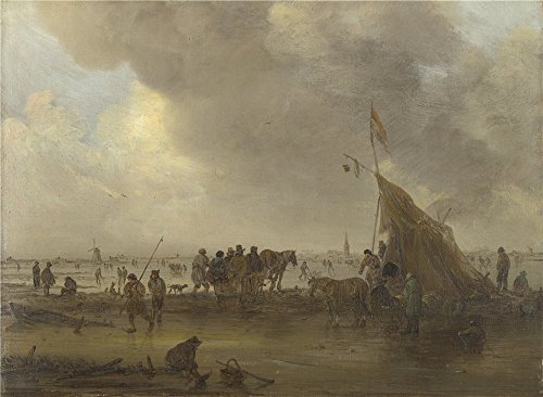 The Polyster Canvas Of Oil Painting 'Jan Van Goyen A Scene On The Ice ' ,size: 24 X 33 Inch / 61 X 83 Cm ,this High Definition Art Decorative Prints On Canvas Is Fit For Powder Room Gallery Art And Home Gallery Art And Gifts