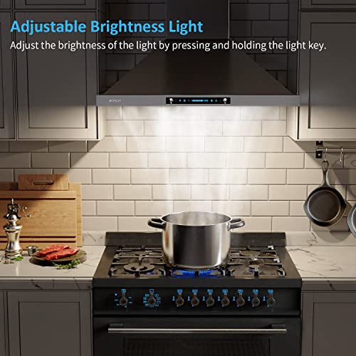 IKTCH 36 inch Wall Mount Range Hood 900 CFM Ducted/Ductless Convertible