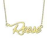 BYBWBL Reese Name Pendant Necklace 18k Gold Plated